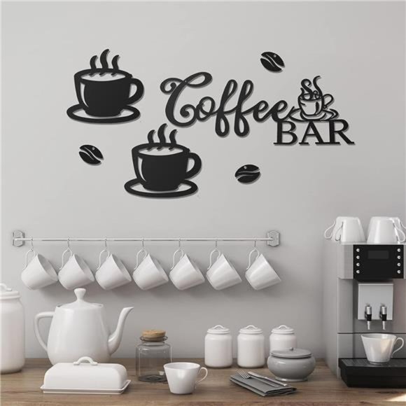 Metal Rustic Hanging Wall Decor Coffee Signs for Coffee Bar Metal Coffee WallArt - Picture 5 of 6
